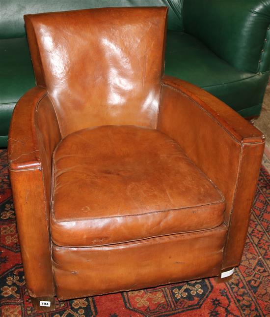 French leather armchair